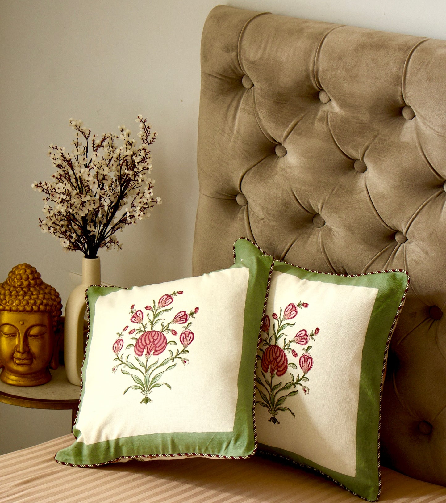 Moon Flower - Jaipuri Cushion Cover Set of 4