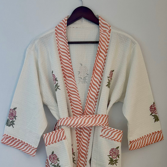 Red Roses - Cotton Bathrobe