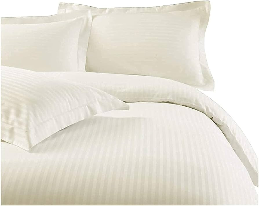 Cream Stripe 450TC - Percale Bedsheets