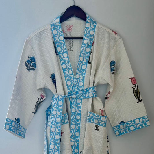 Blue Garden - Cotton Bathrobe