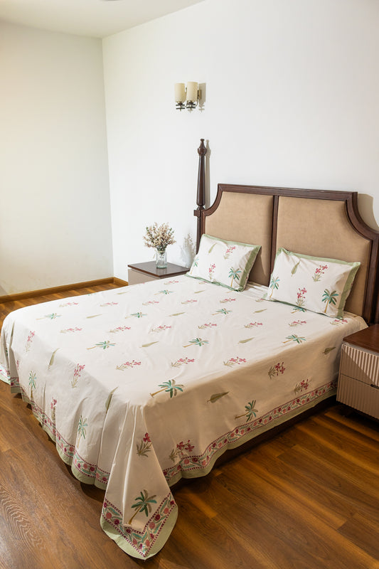 Sunshine Flower - Jaipuri Bedsheet