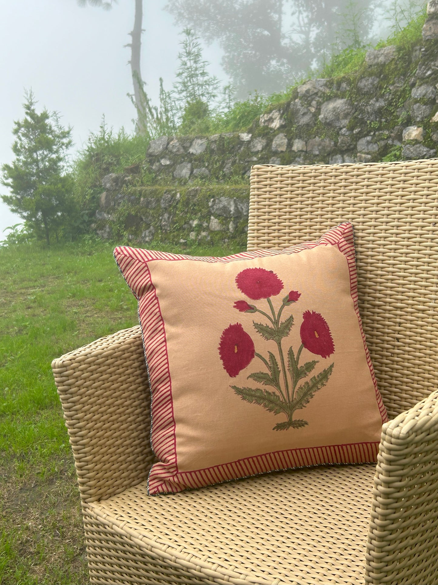 Poppy - Jaipuri Cushion Cover Set of 5