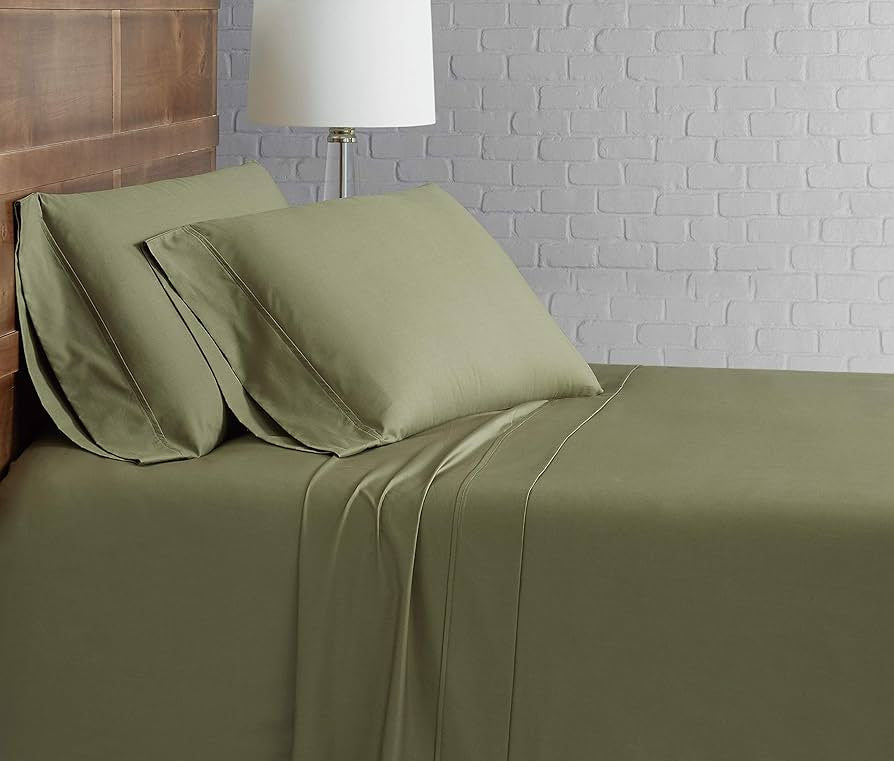 Olive Green 450TC - Percale Bedsheets