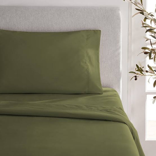 Olive Green 450TC - Percale Bedsheets