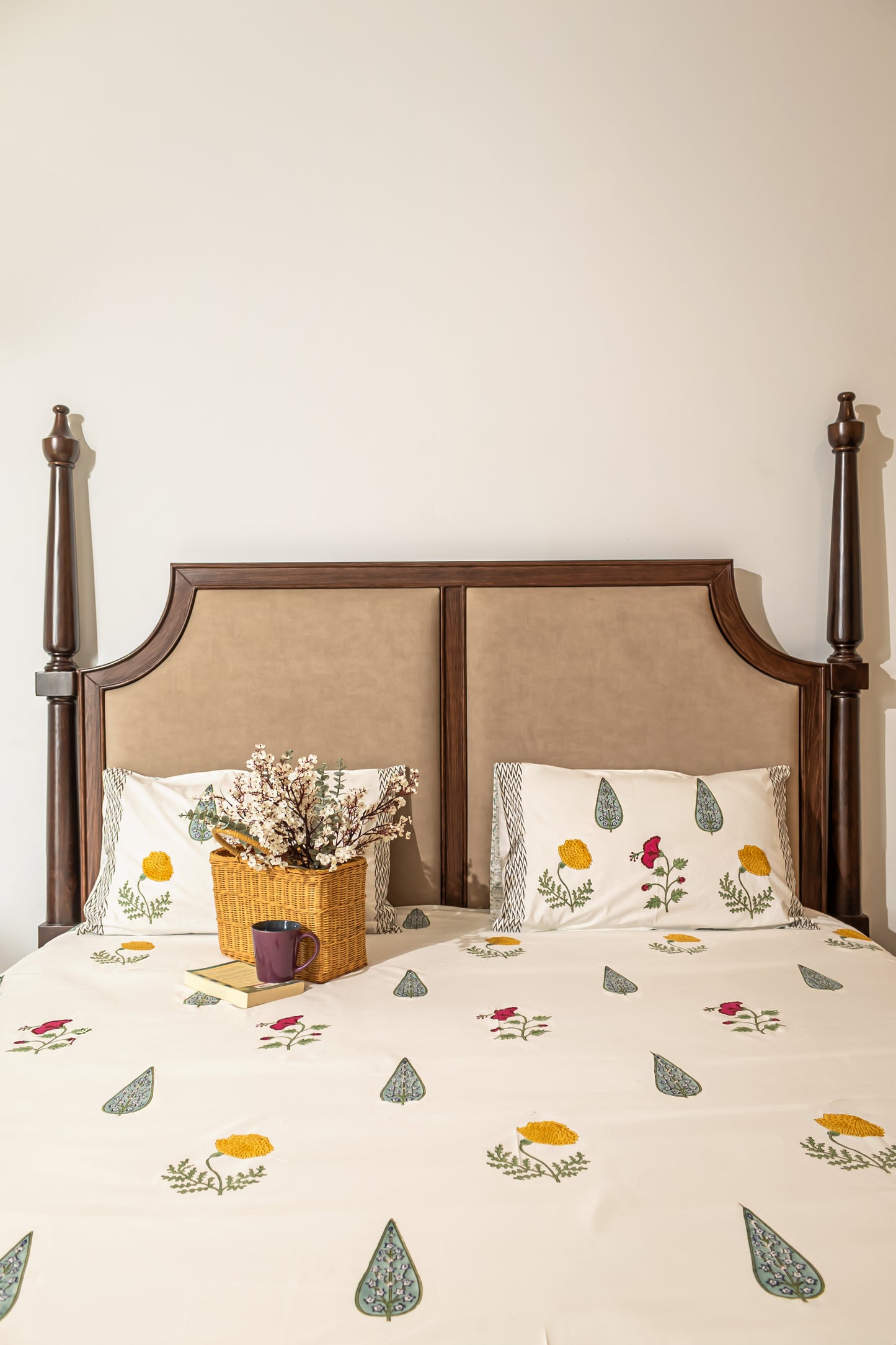 Botanical Watercolor - Jaipuri Bedsheet