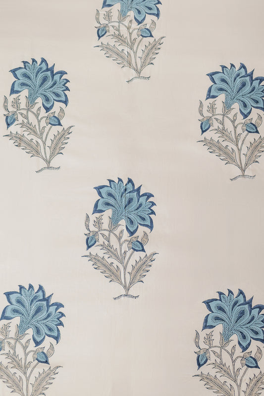 Blue Water Lily - Jaipuri Bedsheet