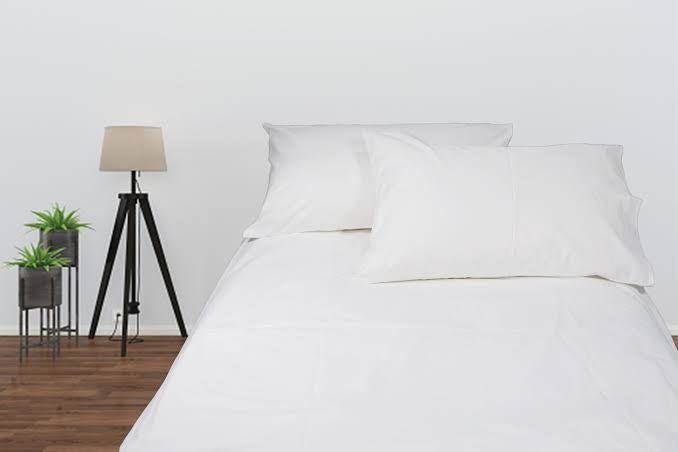 Plain White 450TC - Percale Bedsheets